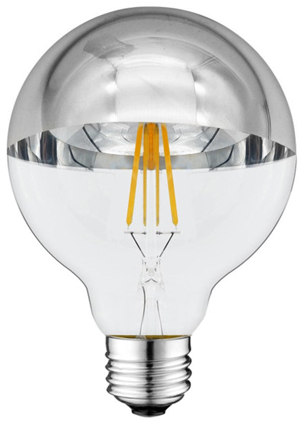 LED Bulb E27 G95 7W, Half Silver, Warm Light — image 1