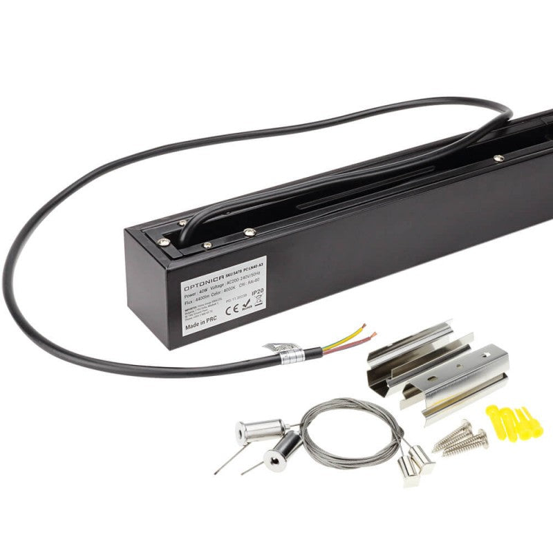LED Linear Suspended Light, 40W, Black Body, 3 Years Warranty, Neutral Light — image 2