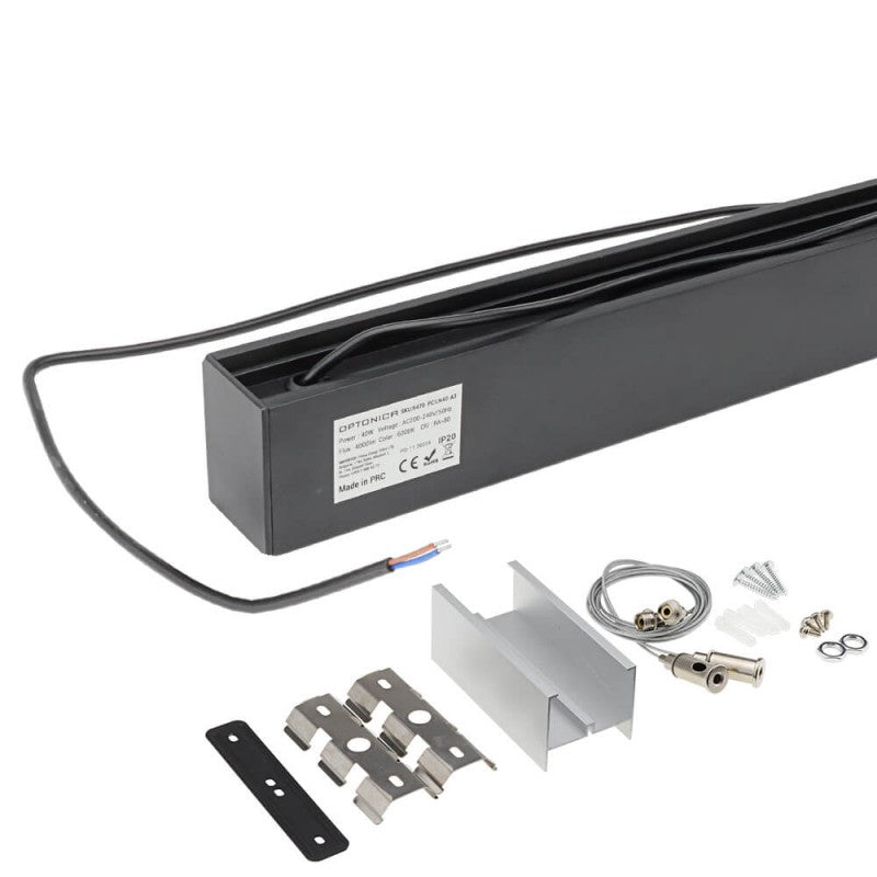 LED Linear Suspended Light, Linkable, 40W, Black Body, 5 Years Warranty, White Light — image 3