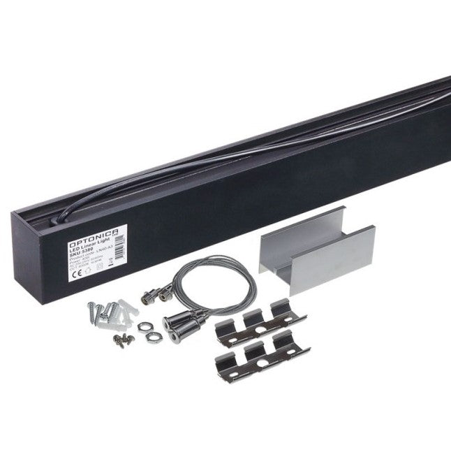 LED Linear Suspended Light, Linkable, 40W, Black Body, 5 Years Warranty, Neutral Light — image 3