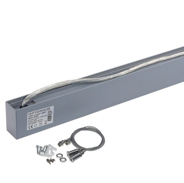 LED Linear Suspended Light, Linkable, 50W, Silver Body, Neutral Light — image 3
