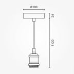LED Vintage Pendant Light Holder, Inox — image 3