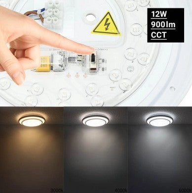 LED Ceiling Light, 12W, White/Silver, CCT Light — image 5