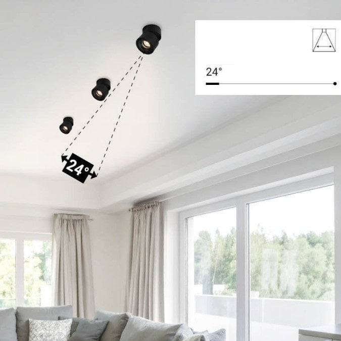 LED Downlight, 12W, Black, Adjustable, Warm Light — image 4