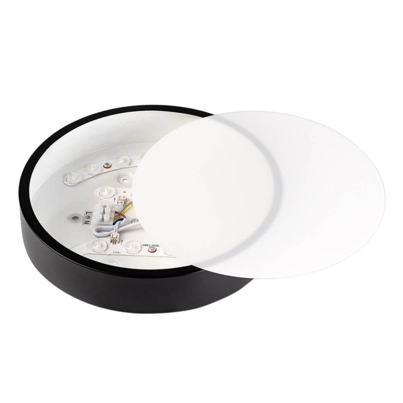 LED Ceiling Light, Black Body, Round, 18W, Neutral Light — image 3