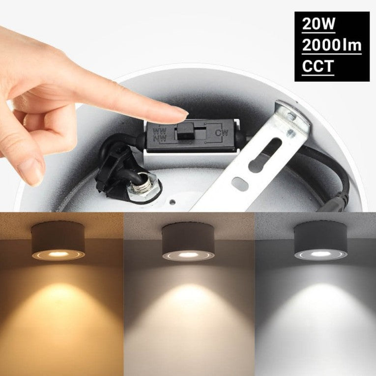 LED Downlight, 20W, Round, Rotatable, White, CCT — image 4