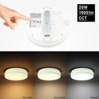 LED Outdoor Ceiling Light, White, 20W, CCT — image 3