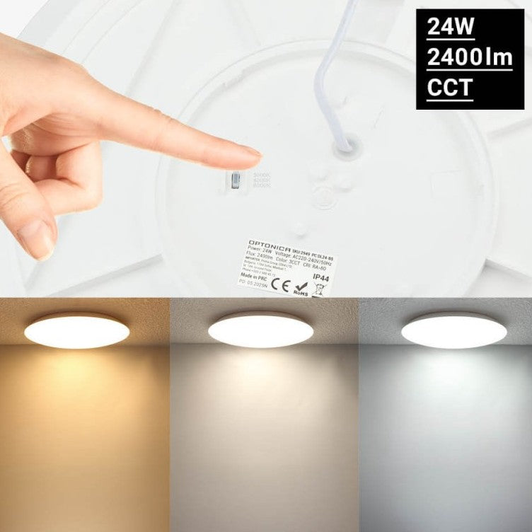 LED Ceiling Light, White Body, 24W, 3CCT — image 4
