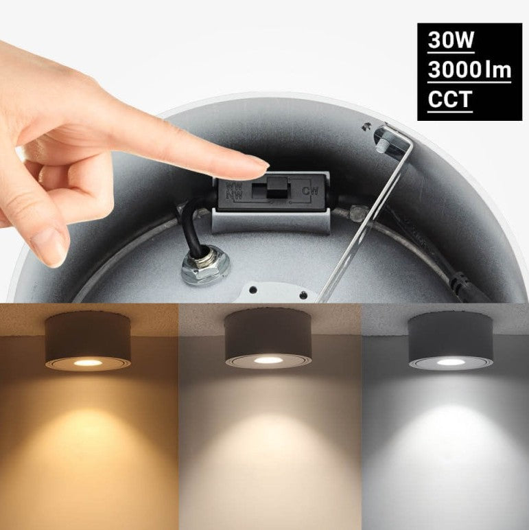 LED Downlight, 30W, Round, Rotatable, White, CCT — image 4
