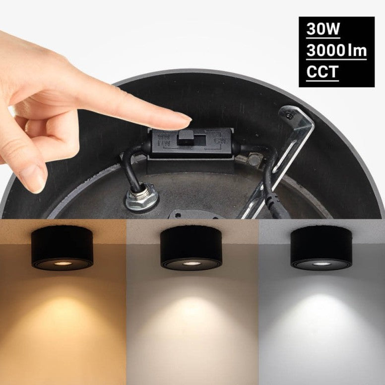 LED Downlight, 30W, Round, Rotatable, Black, CCT — image 4