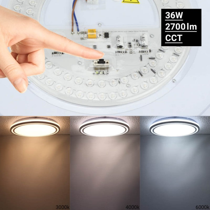 LED Ceiling Light, 36W, White/Silver, CCT Light — image 4