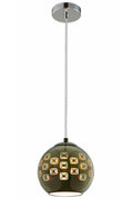 LED Pendant, 3D Glass, D200mm, Baloon, Chrome Squares — image 1