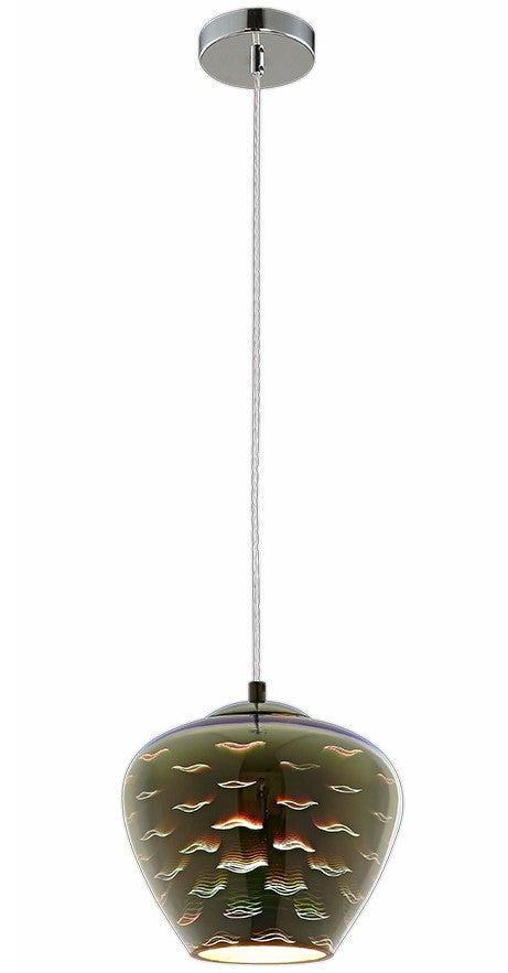 LED Pendant, 3D Glass, D200mm, Chrome Seagull — image 1