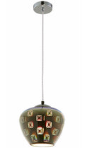 LED Pendant, 3D Glass, D200mm, Chrome Circle — image 1