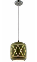 LED Pendant, 3D Glass, D200mm, Chrome Rombus — image 1