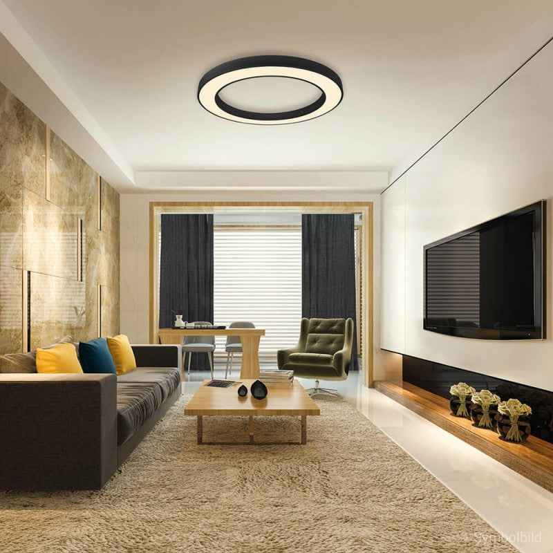 LED Ceiling Light, Round Shape, Black Body, 64W, Warm Light — image 4