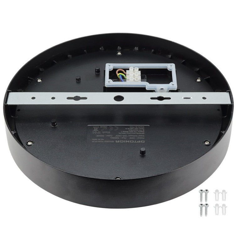 LED Outdoor Ceiling Light, Black, 30W, Warm Light — image 4