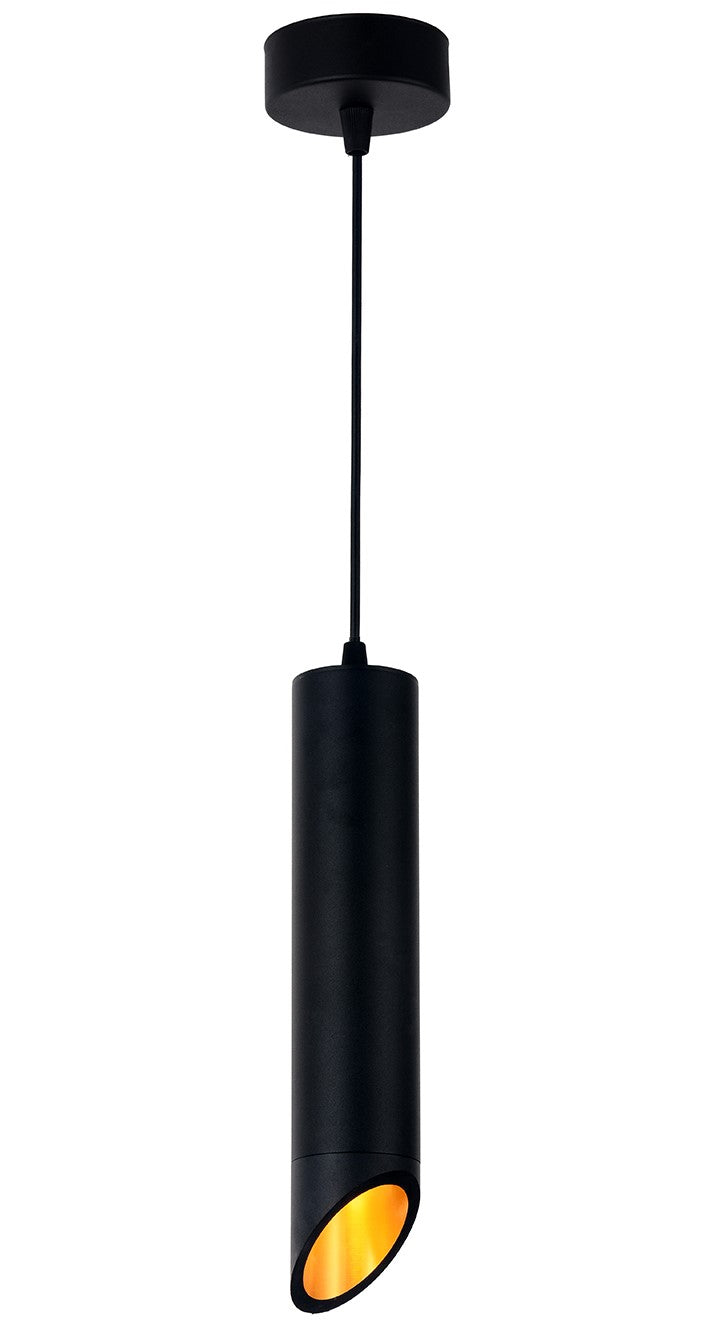 LED Hanging Fixture Fitting, Black Body, Gold Inner, 300mm — image 1