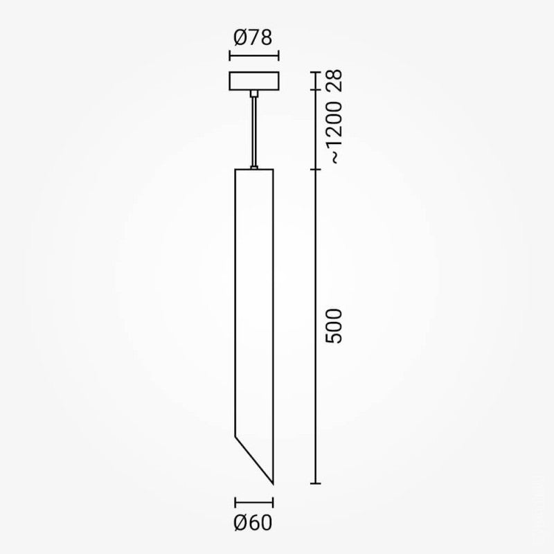 LED Hanging Fixture Fitting, Black Body, Gold Inner, 500mm — image 4