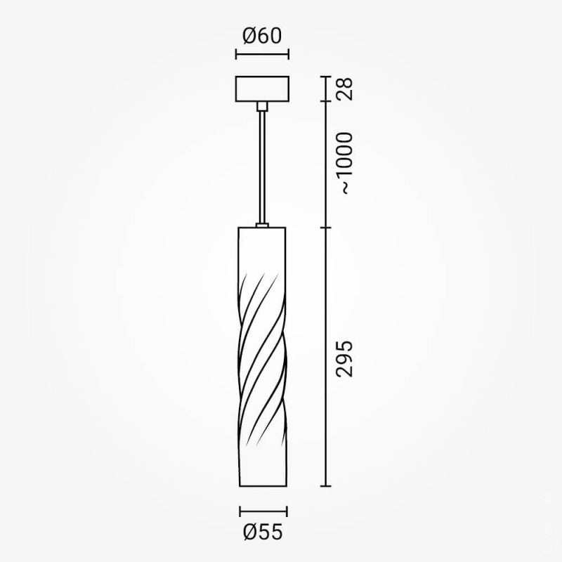 LED Hanging Fixture Socket, Black, 300mm — image 4