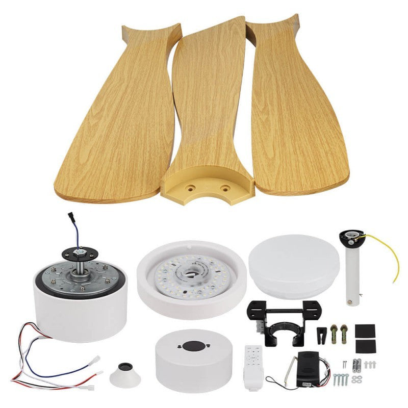 LED Fan Ceiling, 18W, CCT, White/Wood, Remote Control — image 3
