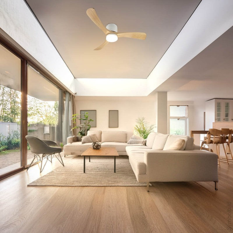 LED Fan Ceiling, 18W, CCT, White/Wood, Remote Control — image 4