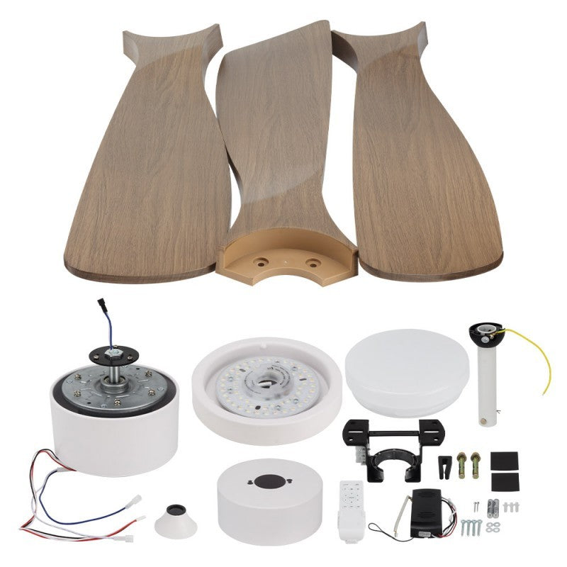 LED Fan Ceiling, 18W, CCT, White/Wood, Remote Control — image 3