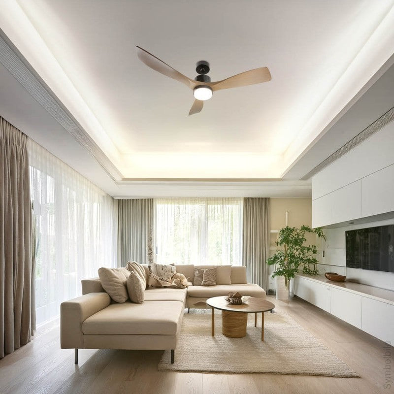 LED Fan Ceiling, 18W, CCT, Black/Wood, Remote Control — image 4