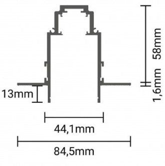 LED Magnetic Track System R35, width 3.5cm, Built-In, Black, length 1.5m, 8Pcs/Box — image 5