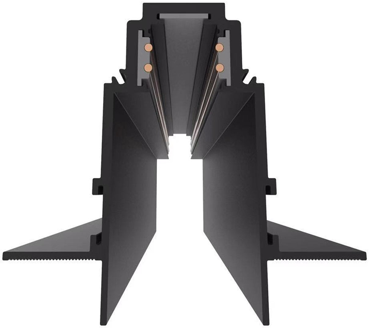 LED Magnetic Track System R35, width 3.5cm, Built-In, Black, length 2m, 8Pcs/Box — image 1
