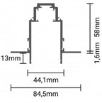 LED Magnetic Track System R35, width 3.5cm, Built-In, Black, length 2m, 8Pcs/Box — image 5
