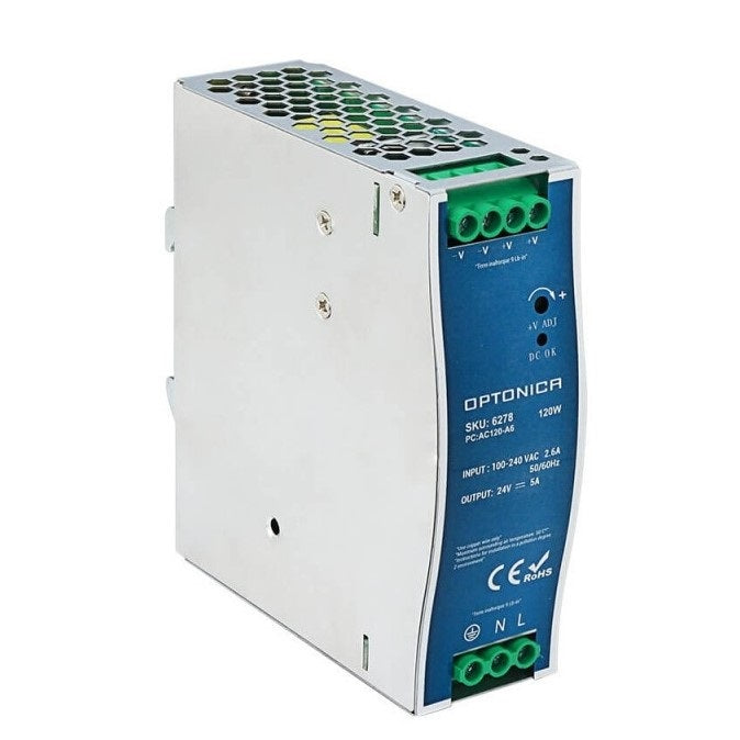 DIN Rail Power Supply, 120W, 24V, 5A — image 2