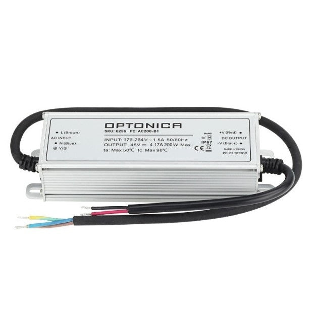 LED Waterproof Power Supply,  IP67, 200W, 48V, 4.17A, 3 Years Warranty — image 2