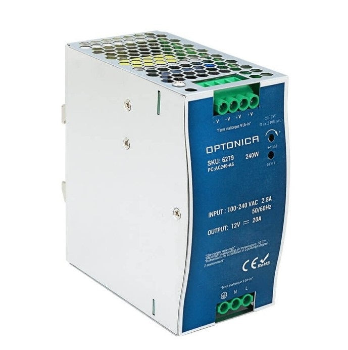 DIN Rail Power Supply, 240W, 12V, 20A — image 2