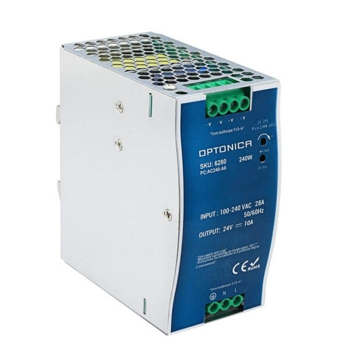 DIN Rail Power Supply, 240W, 24V, 10A — image 2