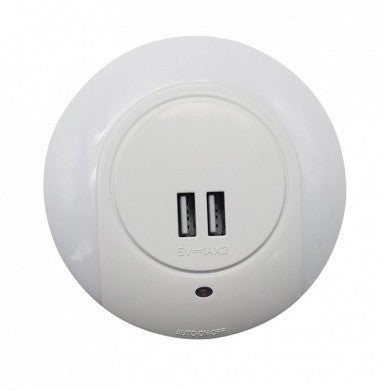LED Socket Night Light, 0.5W, 2xUSB, White, White Light — image 2