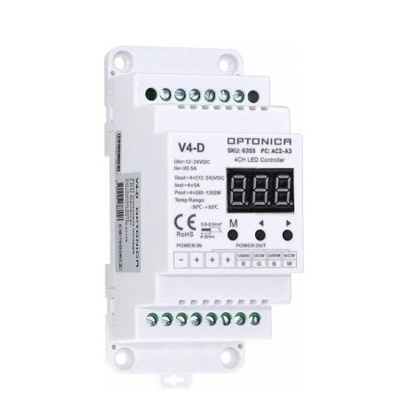 LED Constant Voltage Controller, 12-24V, 5A/Ch, 4 Channels — image 2