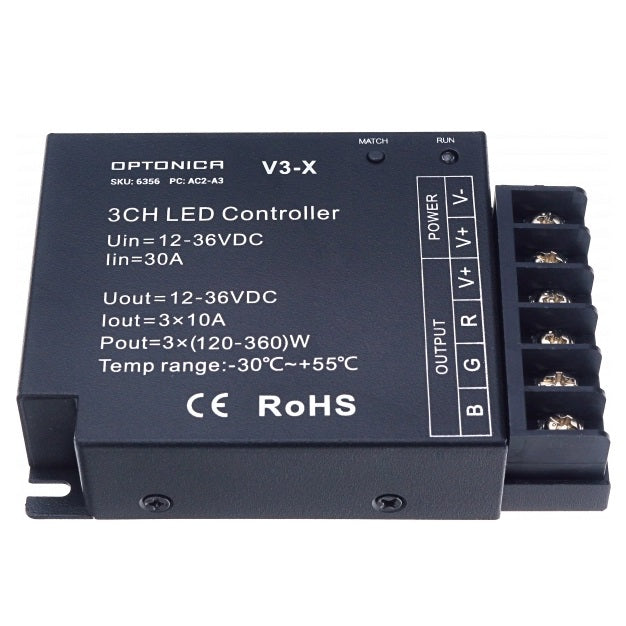 LED Constant Current Controller, 12-36V, 10A/Ch, 3 Channels — image 2