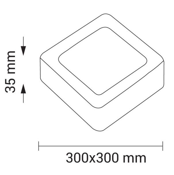 LED Surface Panel, Square, 24W, Warm Light — image 4