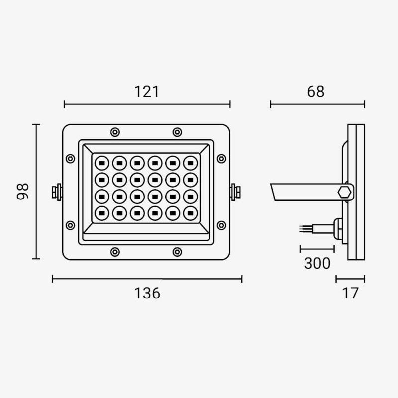 LED Floodlight, White, 100Lm/W, 20W, Warm Light — image 7