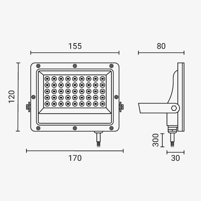 LED Floodlight, White, 100Lm/W, 30W, Warm Light — image 5