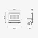 LED Floodlight, White, 90Lm/W, 100W, Neutral Light — image 6