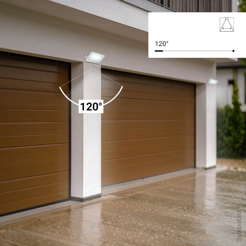 LED Floodlight, White, 90Lm/W, 100W, Warm Light — image 5