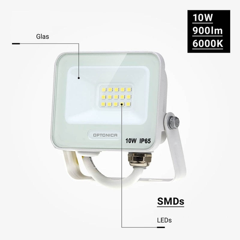 LED Floodlight, White, 90Lm/W, 10W, Neutral Light — image 4