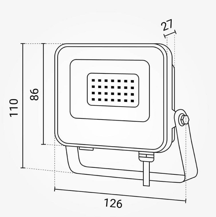 LED Floodlight, White, 90Lm/W, 20W, Warm Light — image 7