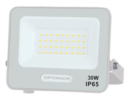 LED Floodlight, White, 90Lm/W, 30W, Warm Light — image 1