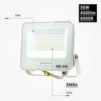 LED Floodlight, White, 90Lm/W, 50W, Warm Light — image 4
