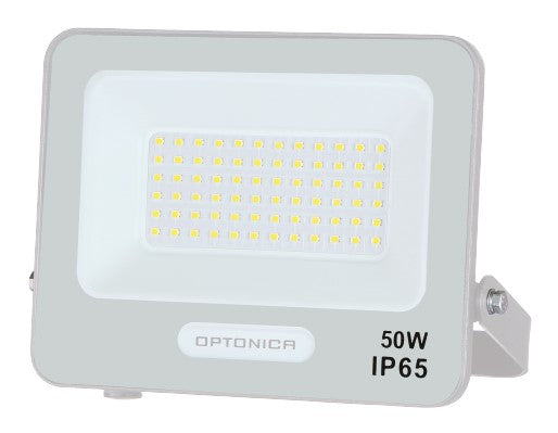 LED Floodlight, White, 90Lm/W, 50W, Warm Light — image 1