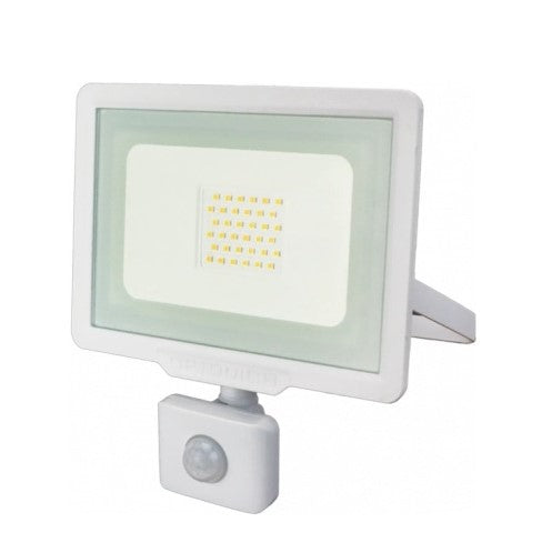 LED Floodlight, White, City Line, PIR Sensor, 30W, Warm Light — image 1