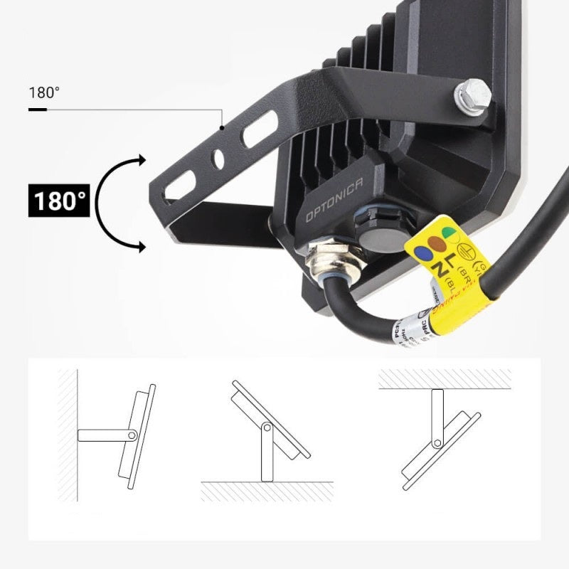 LED Floodlight, White, Milky Lens, 50W, Neutral Light — image 7